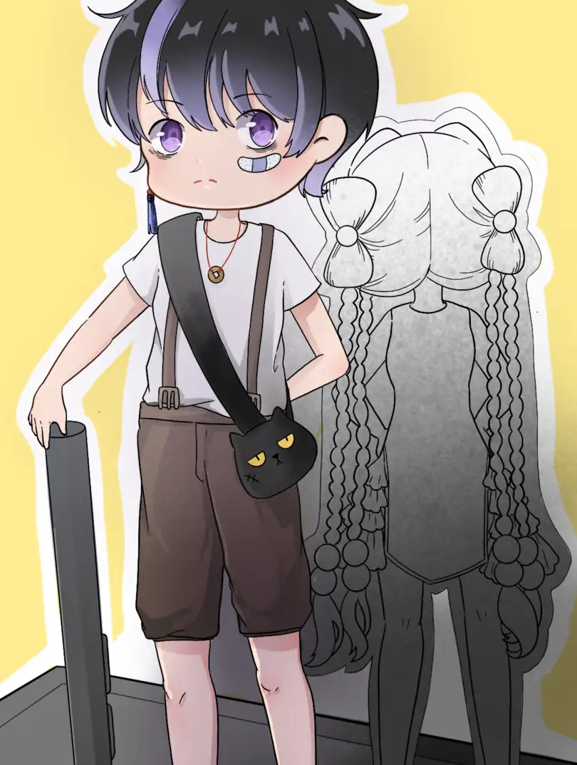 养了一只纸片人